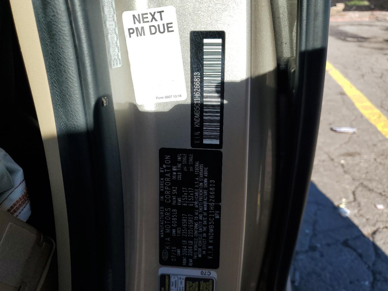 2017 Kia Sedona Lx VIN: KNDMB5C11H6266813 Lot: 86087995