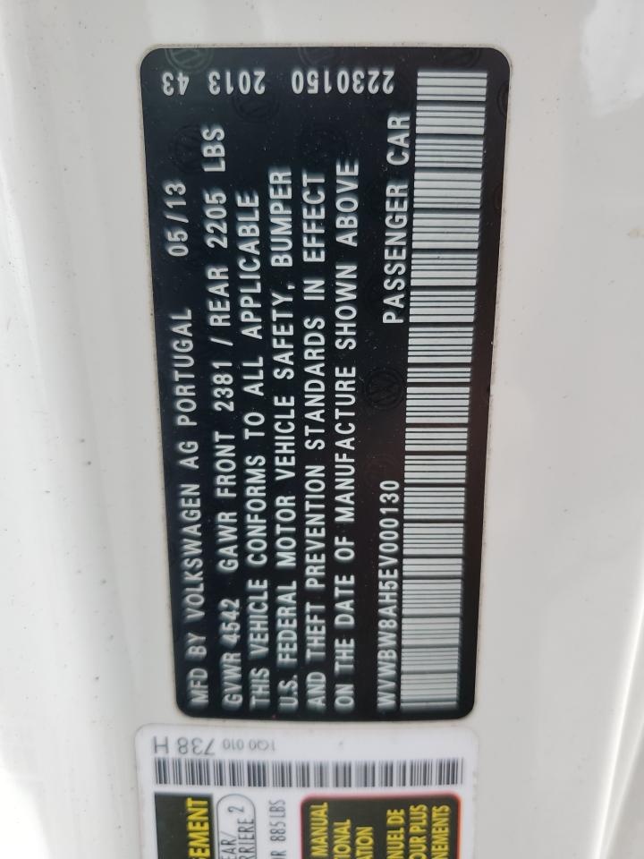 2014 Volkswagen Eos Komfort VIN: WVWBW8AH5EV000130 Lot: 85307075