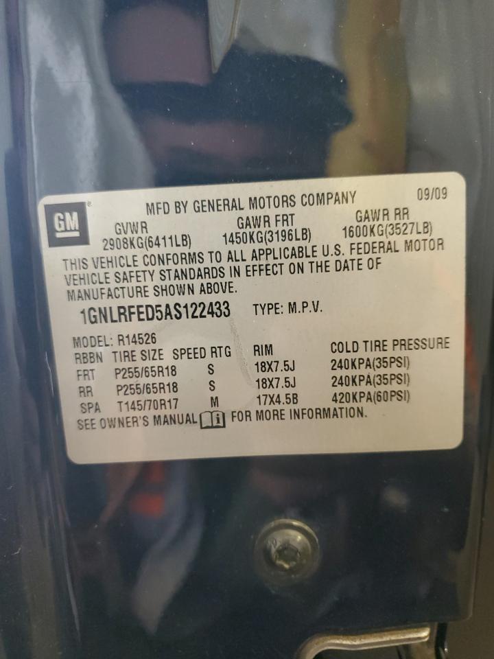 2010 Chevrolet Traverse Lt VIN: 1GNLRFED5AS122433 Lot: 85253585