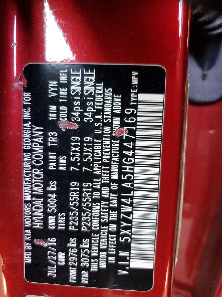 2017 Hyundai Santa Fe Sport VIN: 5XYZW4LA5HG447169 Lot: 85535225