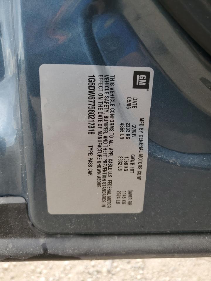 2006 Cadillac Sts VIN: 1G6DW677560217318 Lot: 84292475