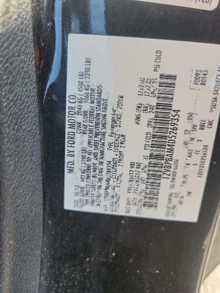 2013 Ford Mustang VIN: 1ZVBP8AM4D5269354 Lot: 86086935