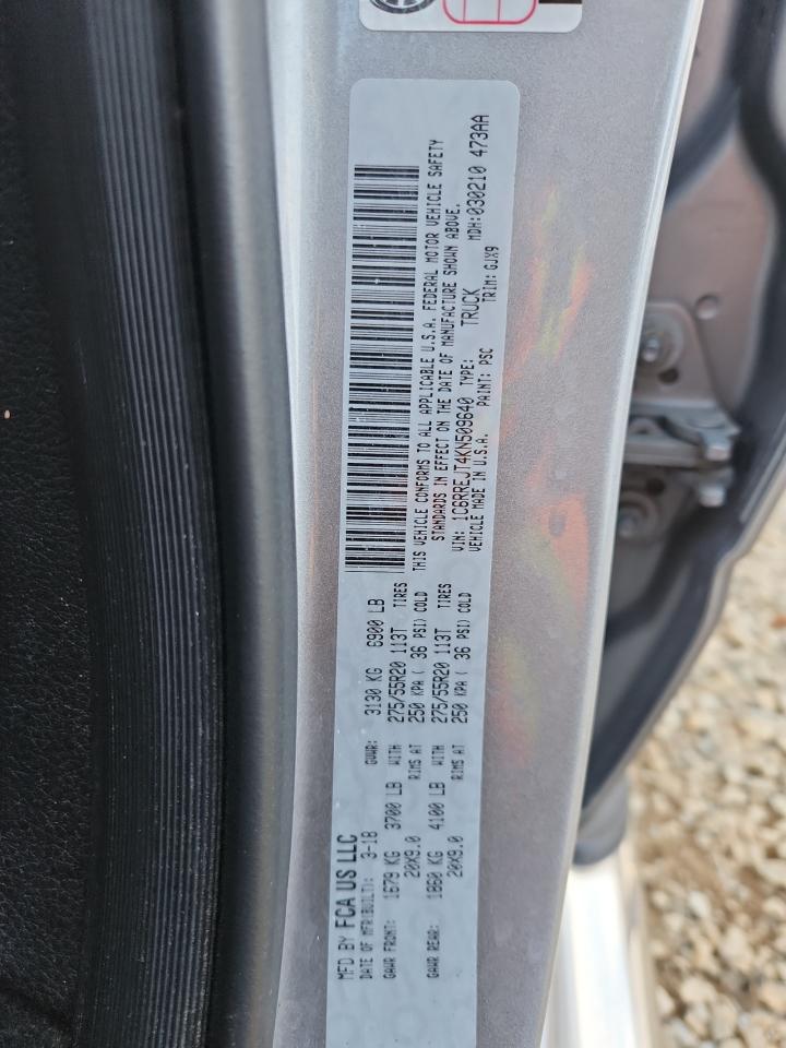 2019 Ram 1500 Laramie VIN: 1C6RREJT4KN509640 Lot: 85864455