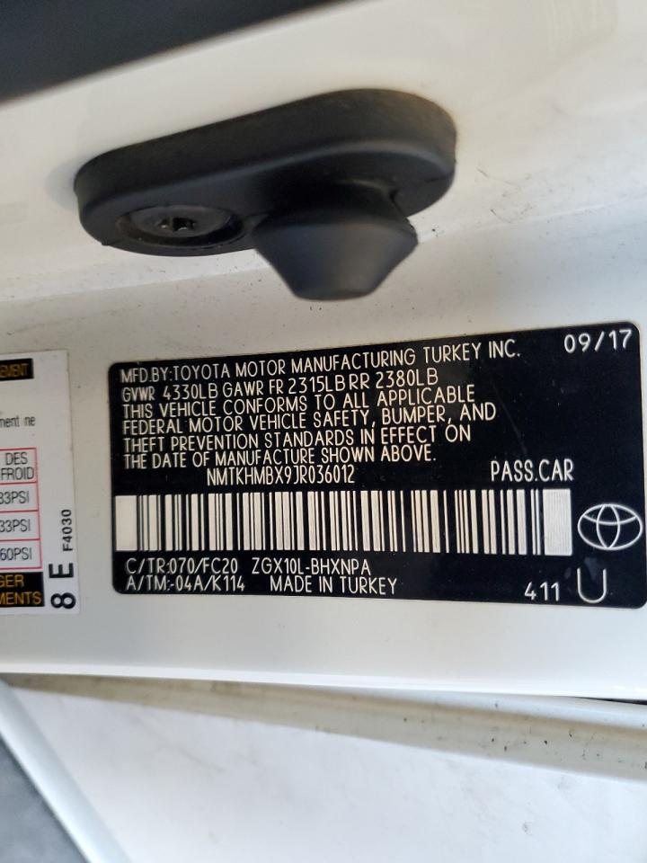 2018 Toyota C-Hr Xle VIN: NMTKHMBX9JR036012 Lot: 85553875