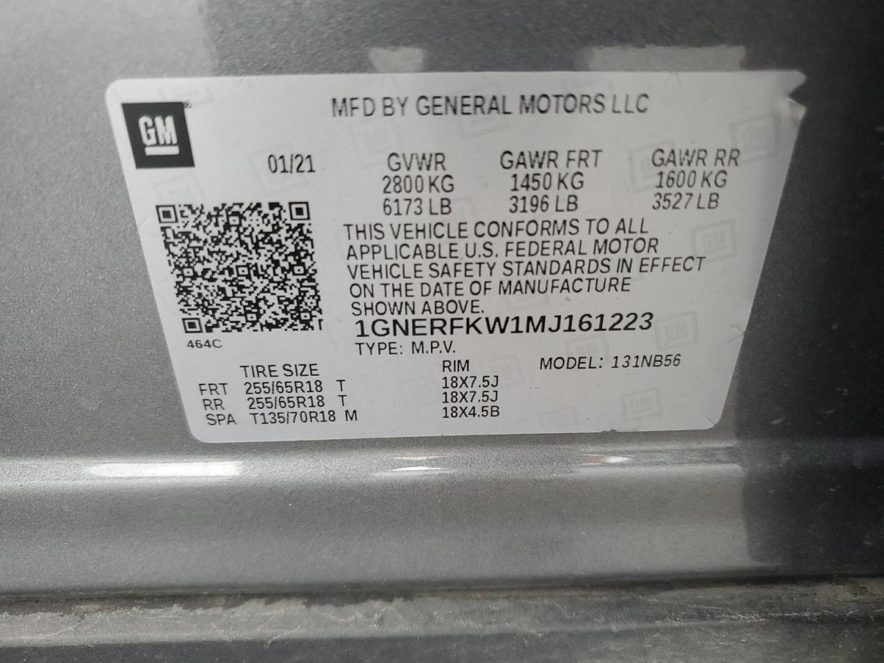 2021 Chevrolet Traverse Ls VIN: 1GNERFKW1MJ161223 Lot: 82247895