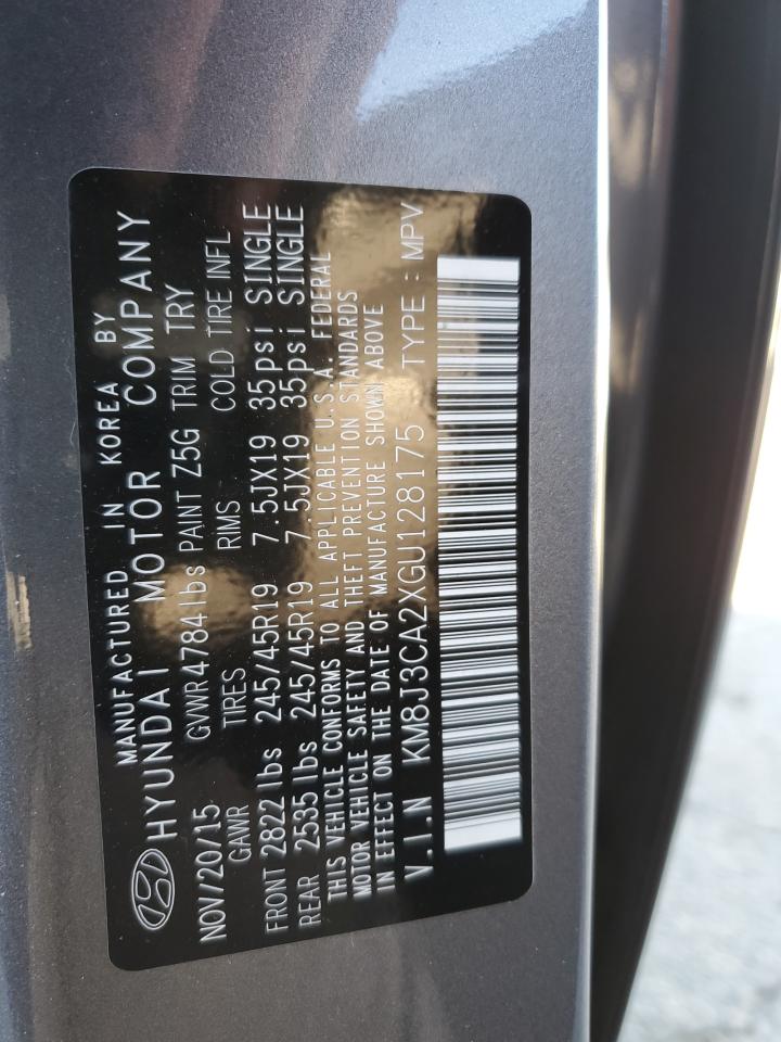 2016 Hyundai Tucson Limited VIN: KM8J3CA2XGU128175 Lot: 85588495