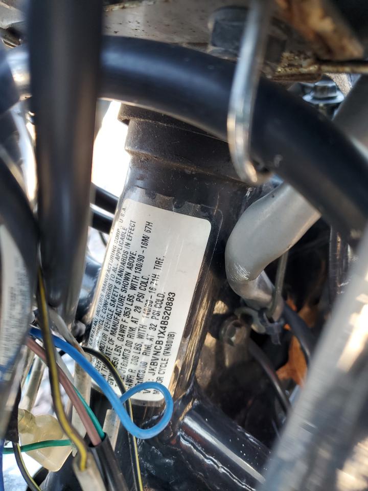 2004 Kawasaki Vn800 B VIN: JKBVNCB1X4B520883 Lot: 89507845