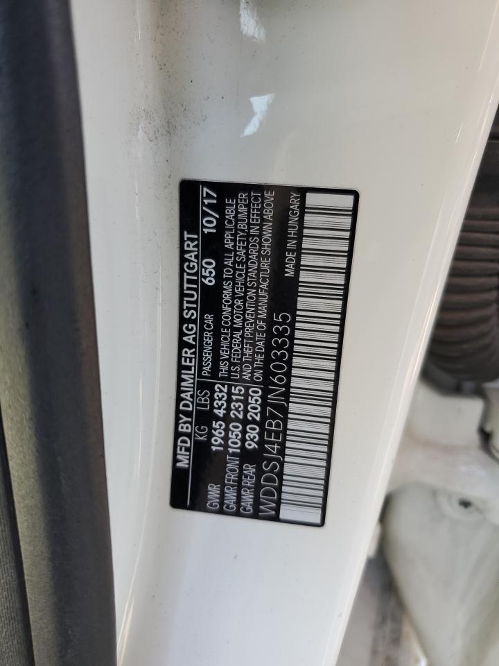 2018 Mercedes-Benz Cla 250 VIN: WDDSJ4EB7JN603335 Lot: 84631235