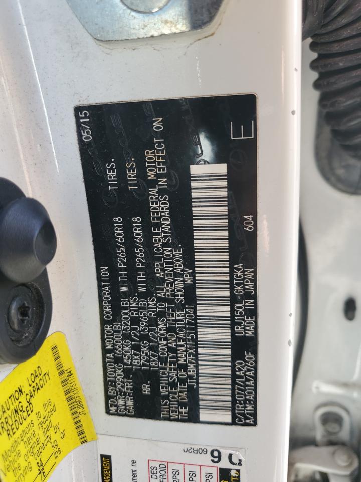 2015 Lexus Gx 460 VIN: JTJBM7FX1F5117041 Lot: 84700915