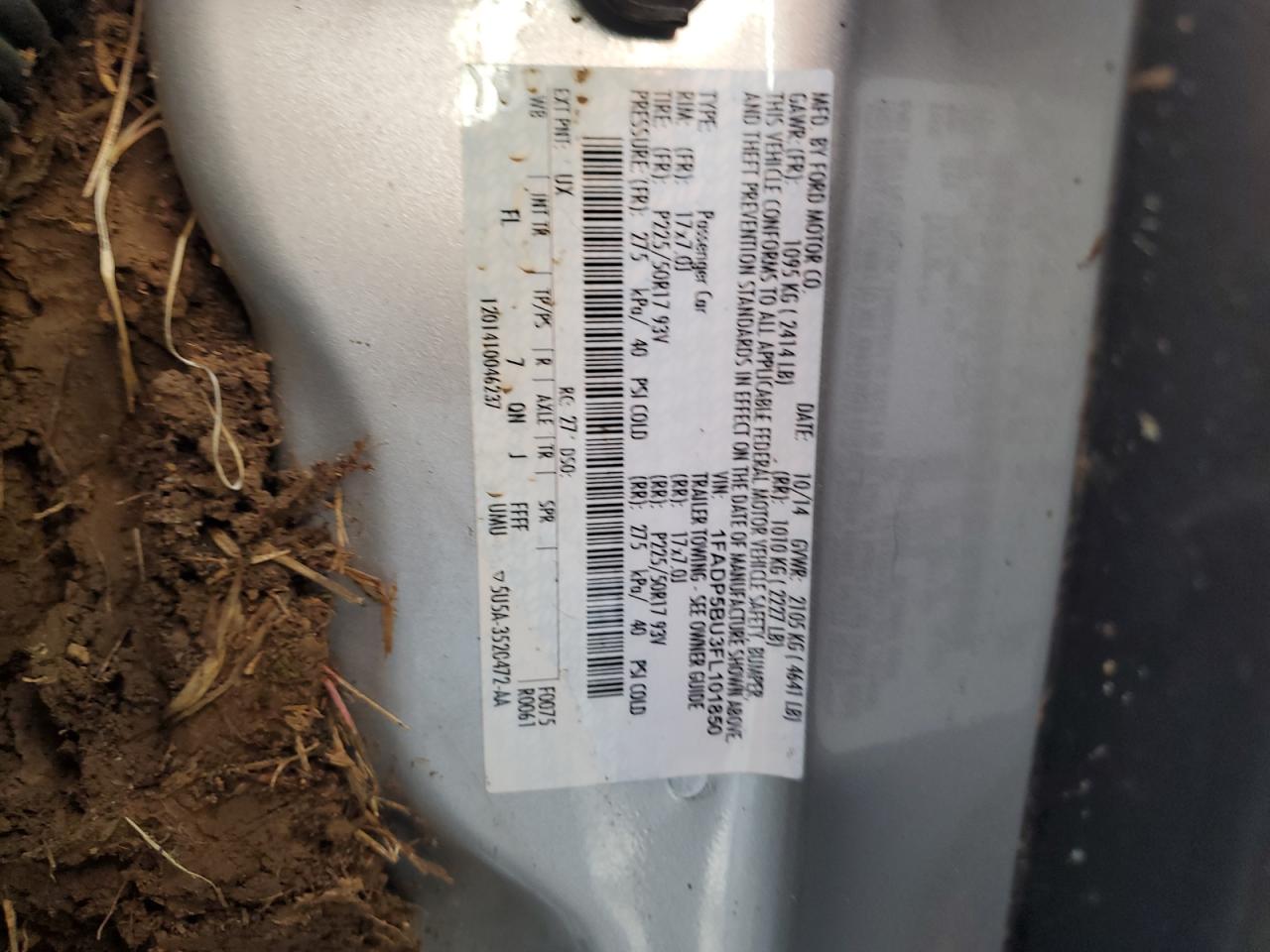 2015 Ford C-Max Sel VIN: 1FADP5BU3FL101850 Lot: 82648345