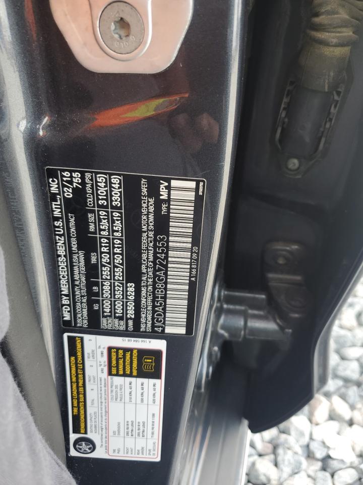 2016 Mercedes-Benz Gle 350 4Matic VIN: 4JGDA5HB8GA724553 Lot: 86131635