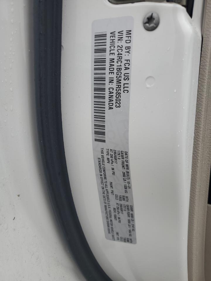 2021 Chrysler Pacifica Touring L VIN: 2C4RC1BG5MR585023 Lot: 90509065