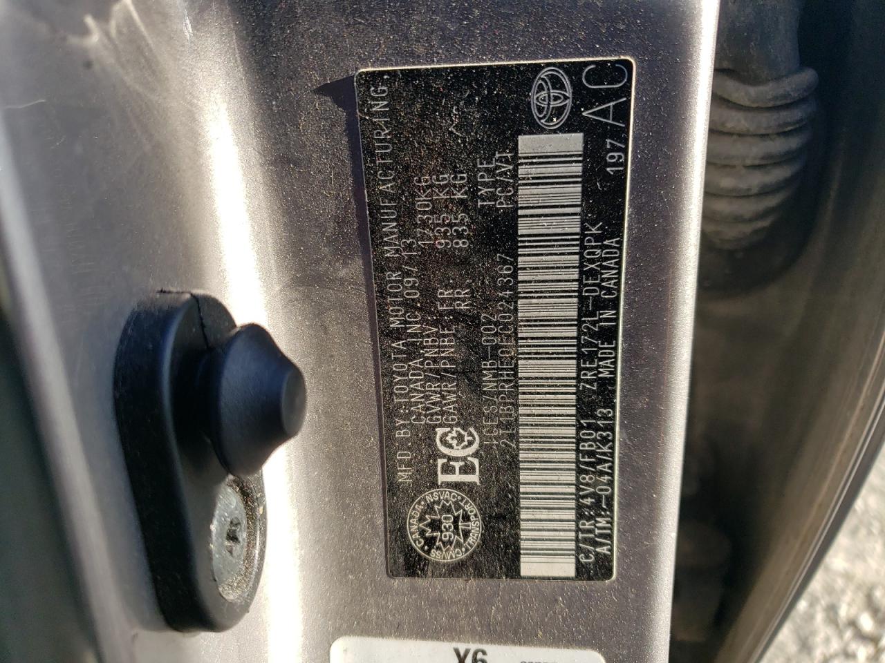 2014 Toyota Corolla Eco VIN: 2T1BPRHE0EC024367 Lot: 84890265