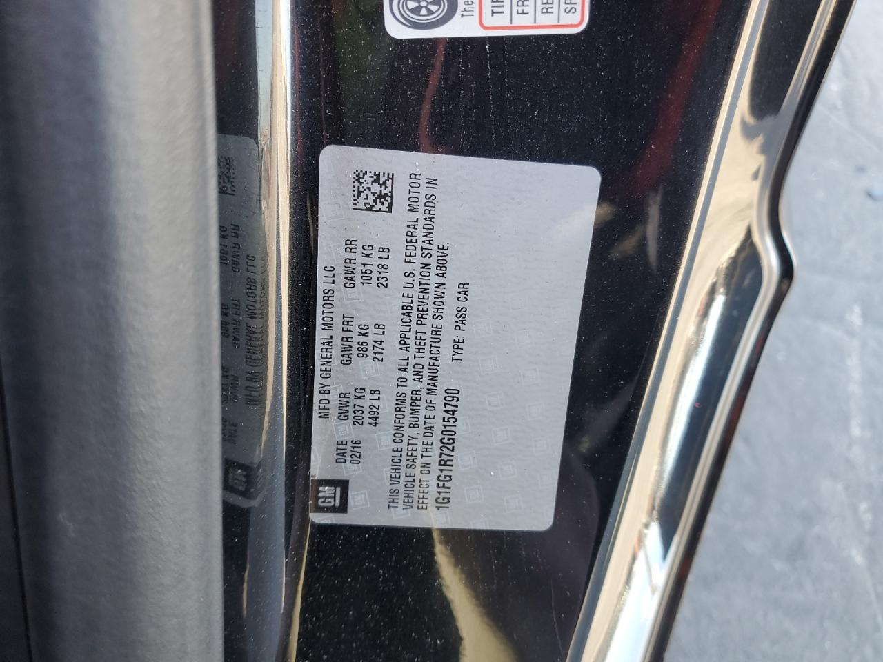 2016 Chevrolet Camaro Ss VIN: 1G1FG1R72G0154790 Lot: 82324675