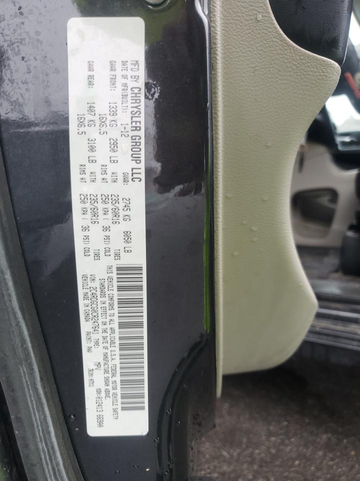 2012 Dodge Grand Caravan Sxt VIN: 2C4RDGCG0CR247641 Lot: 86860055