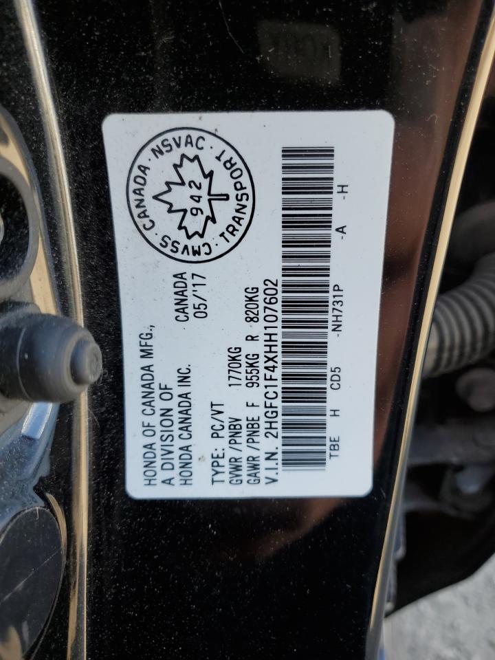 2017 Honda Civic Ex VIN: 2HGFC1F4XHH107602 Lot: 85705555