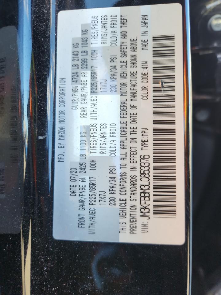 2020 Mazda Cx-5 Sport VIN: JM3KFBBM3L0853376 Lot: 89673195