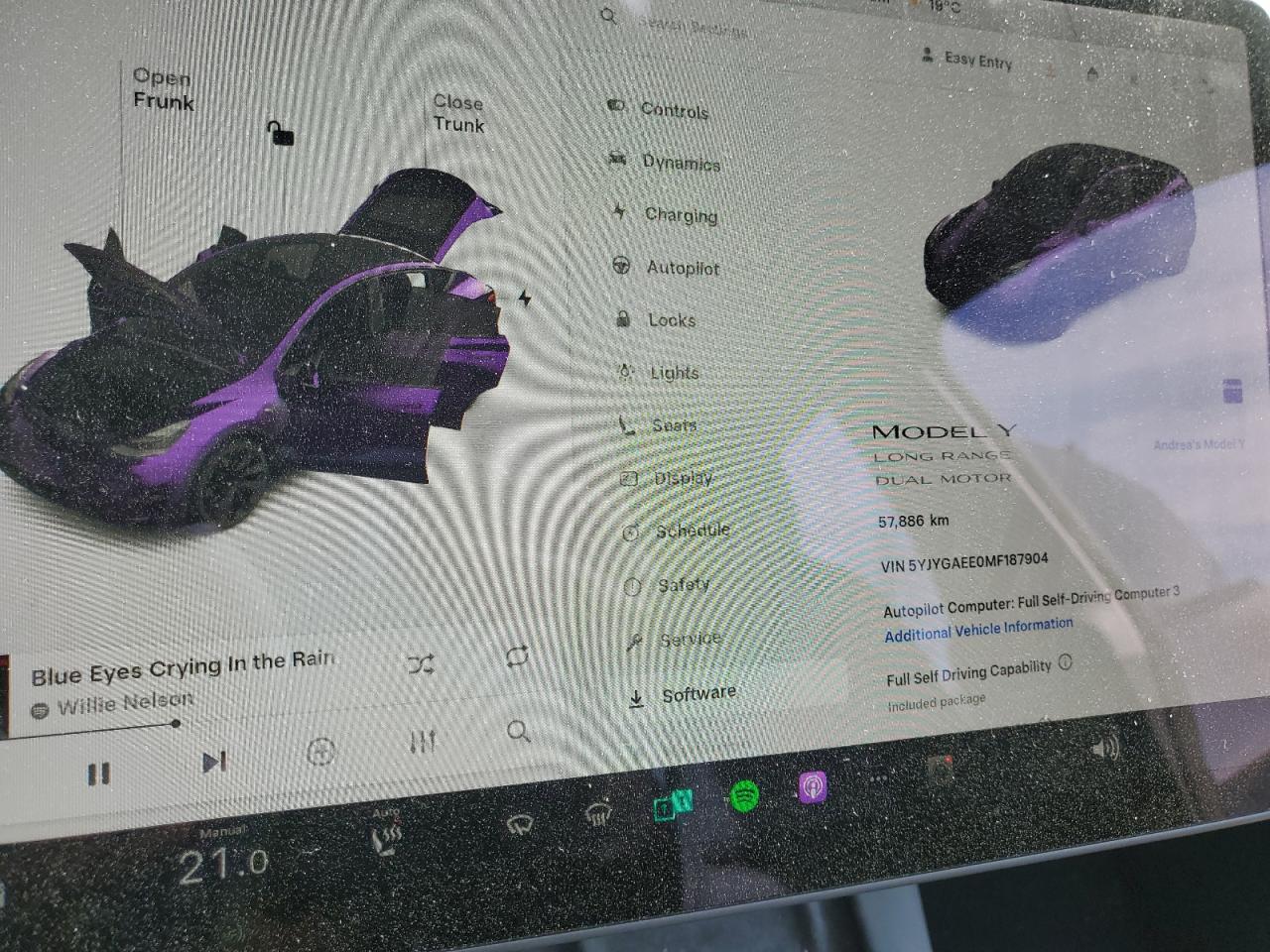 2021 Tesla Model Y VIN: 5YJYGAEE0MF187904 Lot: 84757105