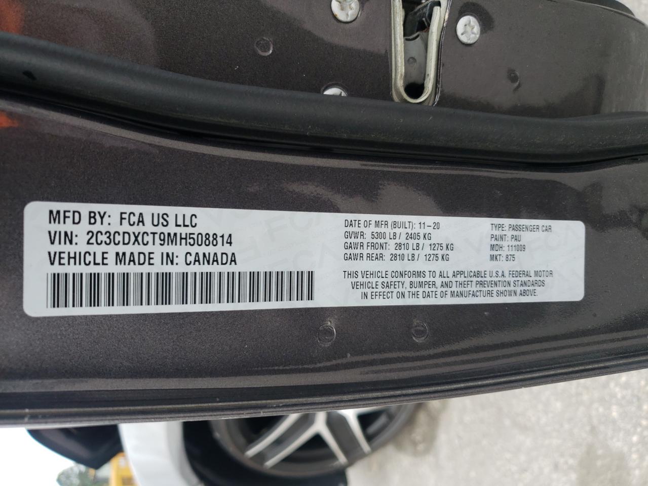 2021 Dodge Charger R/T VIN: 2C3CDXCT9MH508814 Lot: 82258585