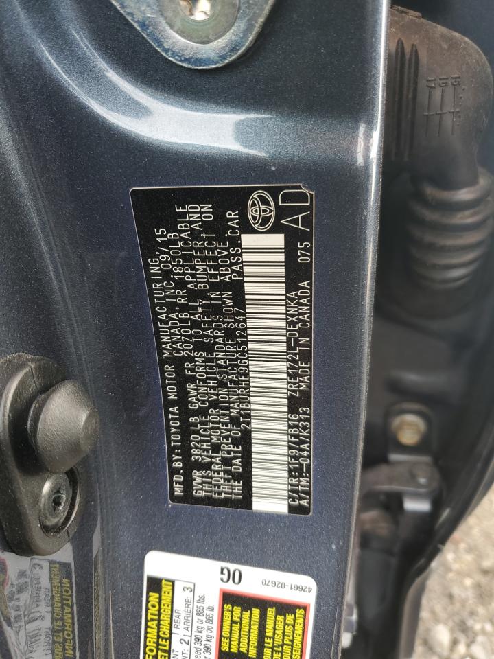 2016 Toyota Corolla L VIN: 2T1BURHE9GC512647 Lot: 85914855