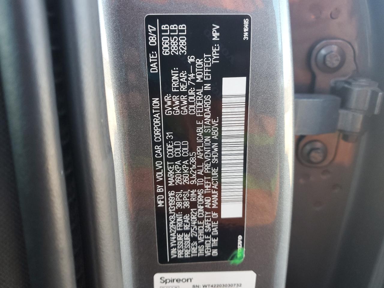 2018 Volvo Xc90 T6 VIN: YV4A22PK8J1319916 Lot: 82306215