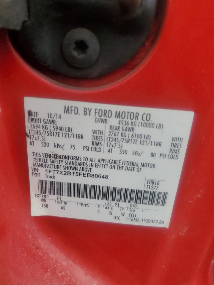 2015 Ford F250 Super Duty VIN: 1FT7X2BT5FEB80648 Lot: 86421265