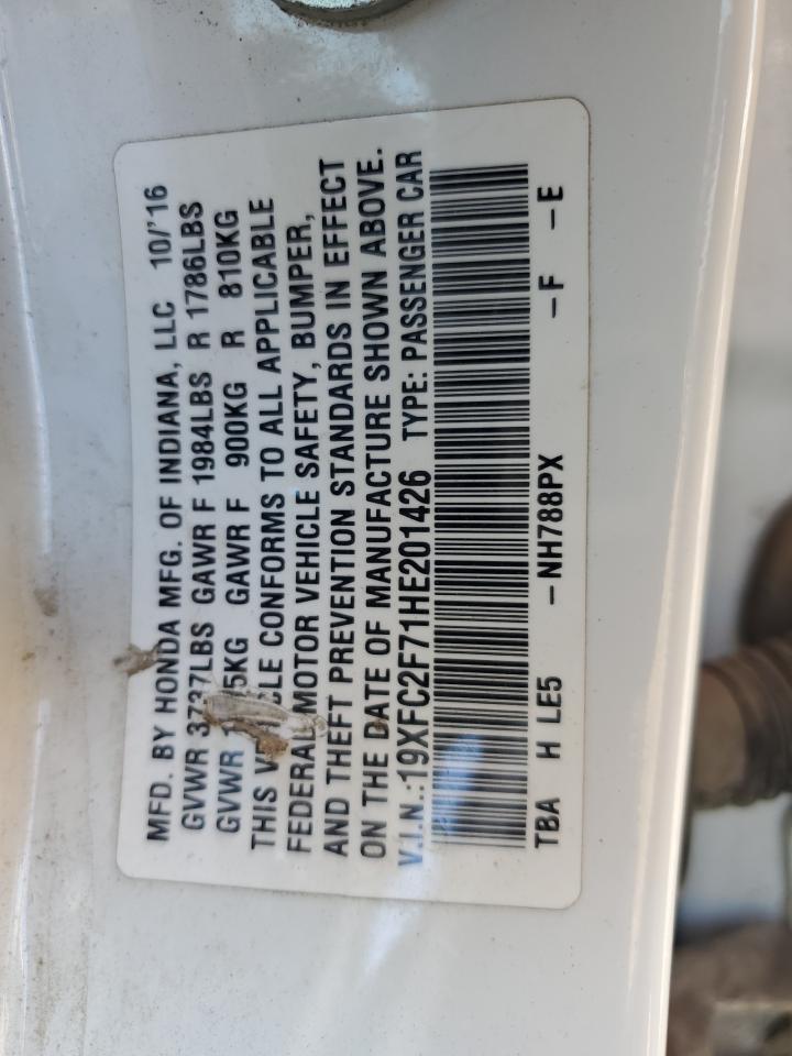 2017 Honda Civic Ex VIN: 19XFC2F71HE201426 Lot: 82007605