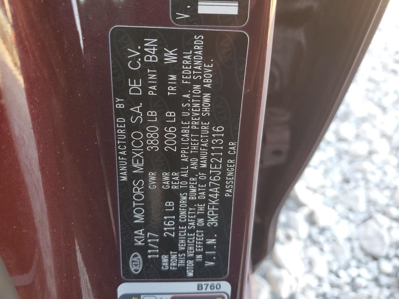 2018 Kia Forte Lx VIN: 3KPFK4A76JE211316 Lot: 84763905