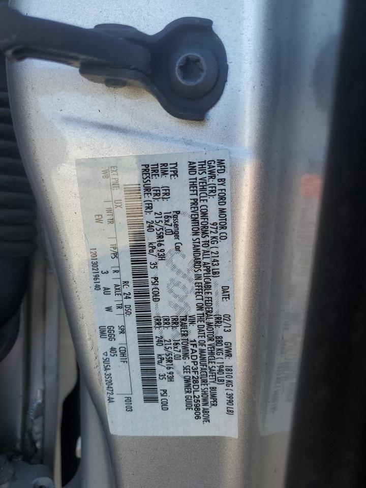 2013 Ford Focus Se VIN: 1FADP3F28DL259806 Lot: 80053465