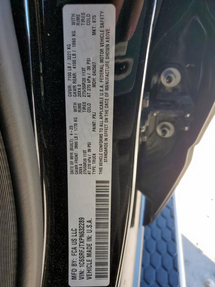 2023 Ram 1500 Laramie VIN: 1C6SRFJTXPN632289 Lot: 85417235