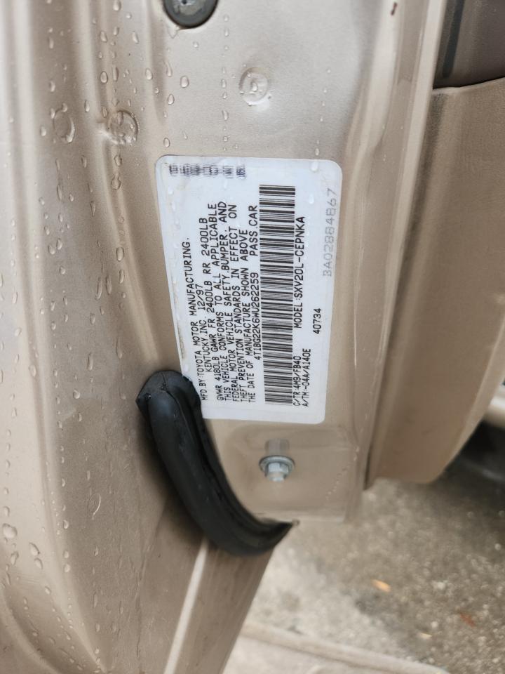 1998 Toyota Camry Ce VIN: 4T1BG22K6WU262259 Lot: 86173725