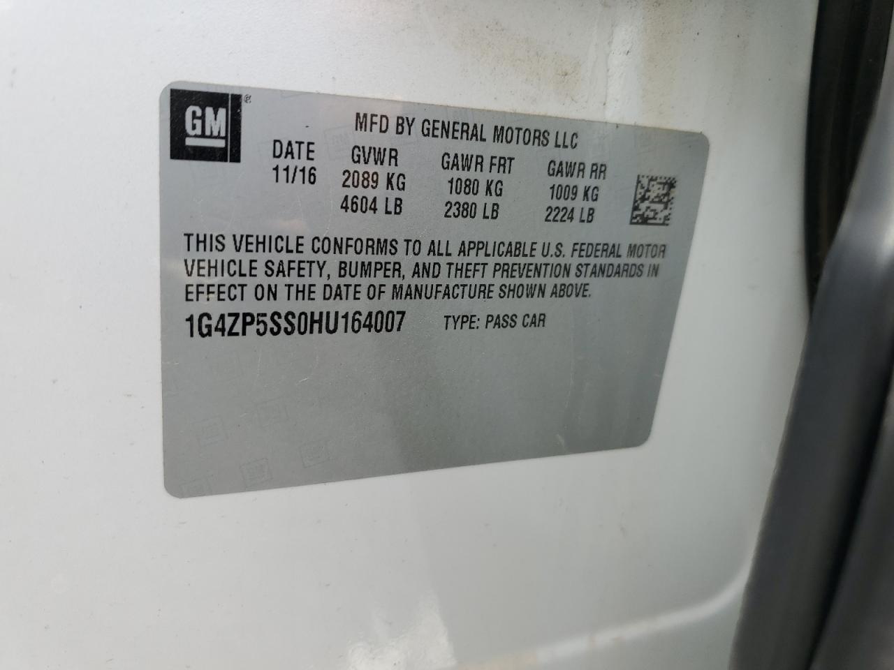 2017 Buick Lacrosse Essence VIN: 1G4ZP5SS0HU164007 Lot: 82763615