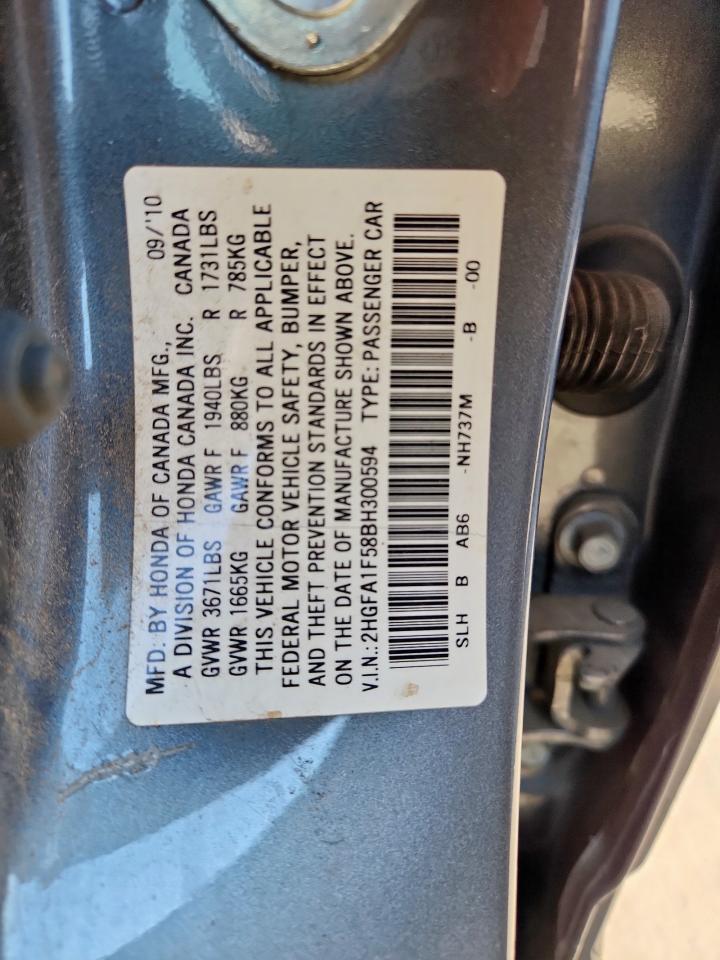 2011 Honda Civic Lx VIN: 2HGFA1F58BH300594 Lot: 84201385