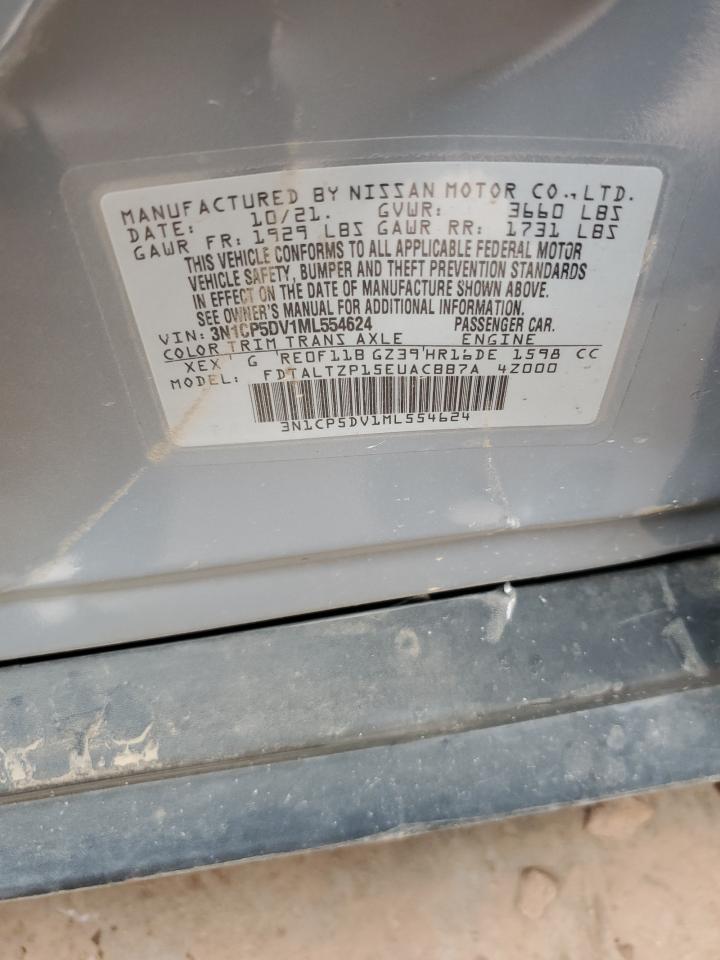 2021 Nissan Kicks Sr VIN: 3N1CP5DV1ML554624 Lot: 85742765