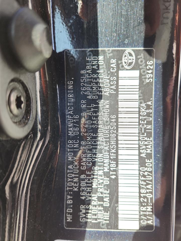 2017 Toyota Camry Le VIN: 4T1BF1FK5HU625046 Lot: 84564765