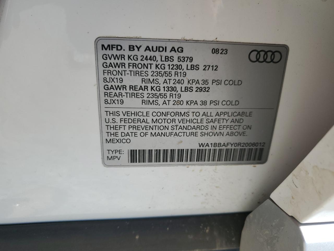 2024 Audi Q5 Premium Plus 40 VIN: WA1BBAFY0R2006012 Lot: 87206565
