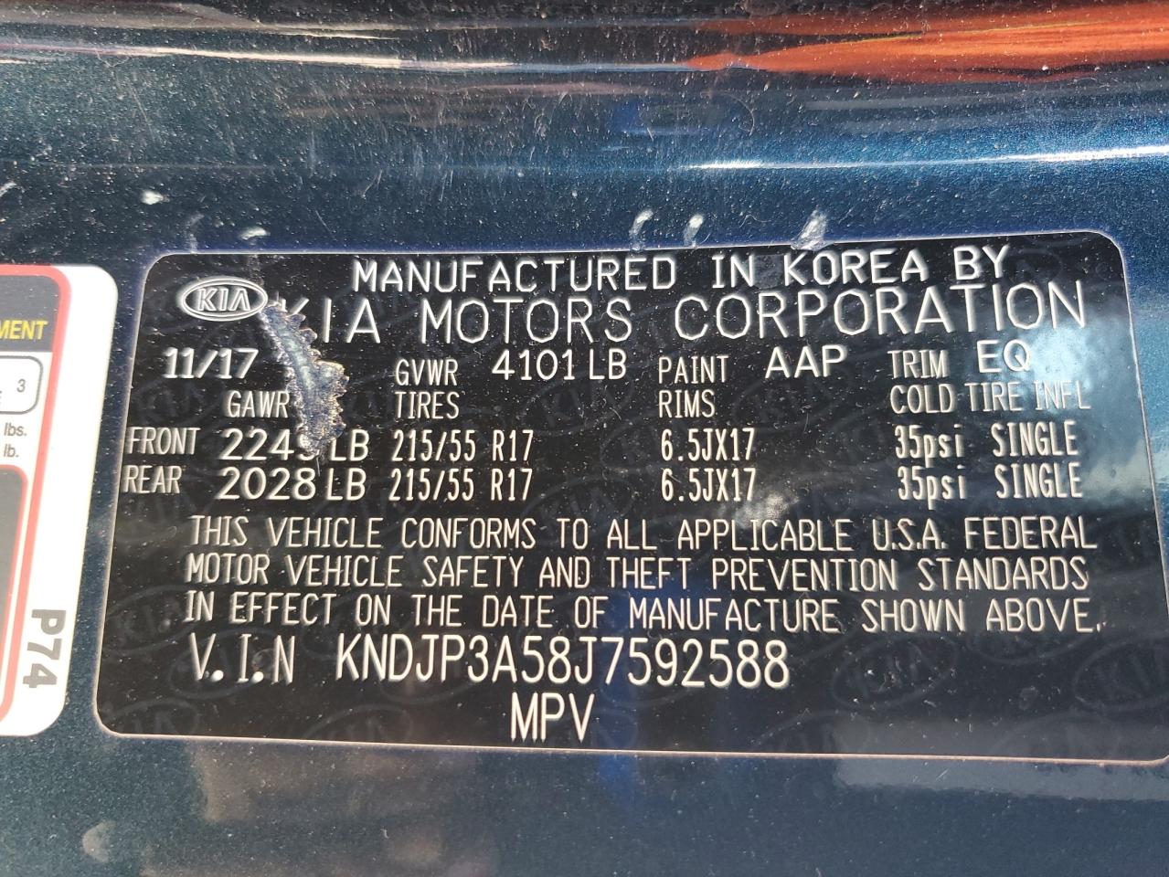 2018 Kia Soul + VIN: KNDJP3A58J7592588 Lot: 84758745