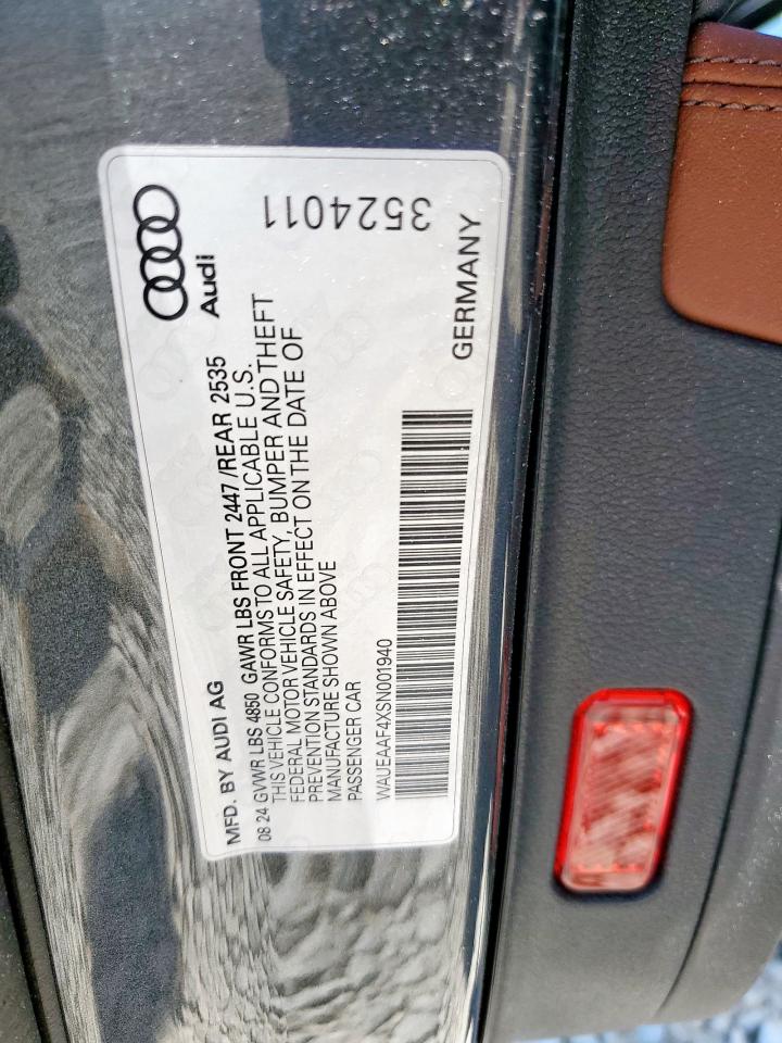2025 Audi A4 Premium Plus 45 VIN: WAUEAAF4XSN001940 Lot: 86727795
