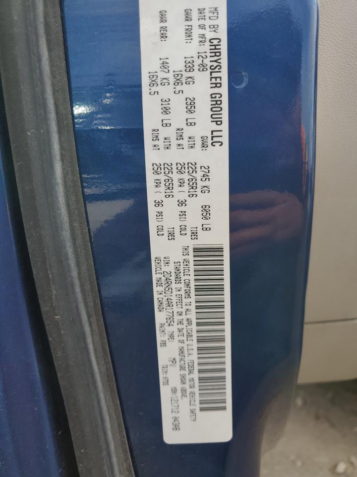 2010 Dodge Grand Caravan Sxt VIN: 2D4RN5D14AR177654 Lot: 84469035