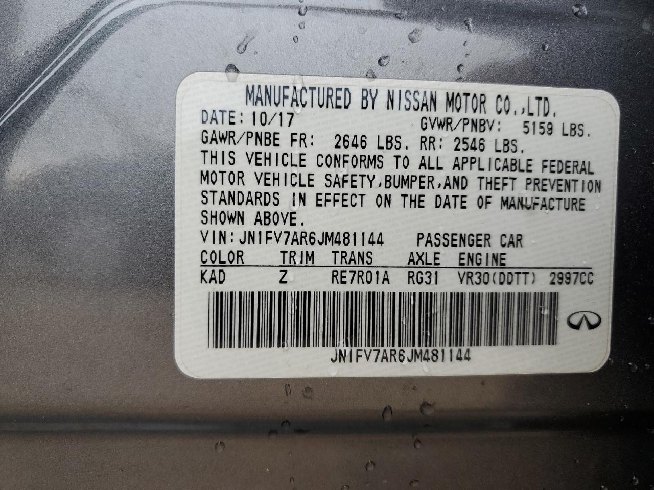 2018 Infiniti Q50 Red Sport 400 VIN: JN1FV7AR6JM481144 Lot: 86242095