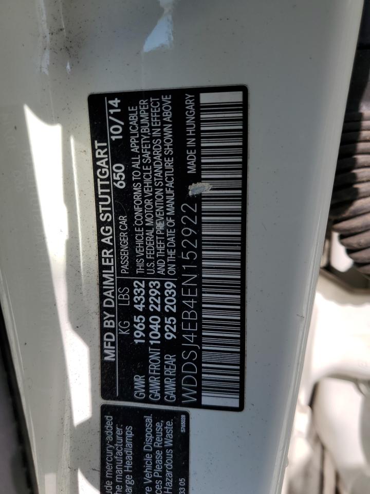 2014 Mercedes-Benz Cla 250 VIN: WDDSJ4EB4EN152922 Lot: 84270175