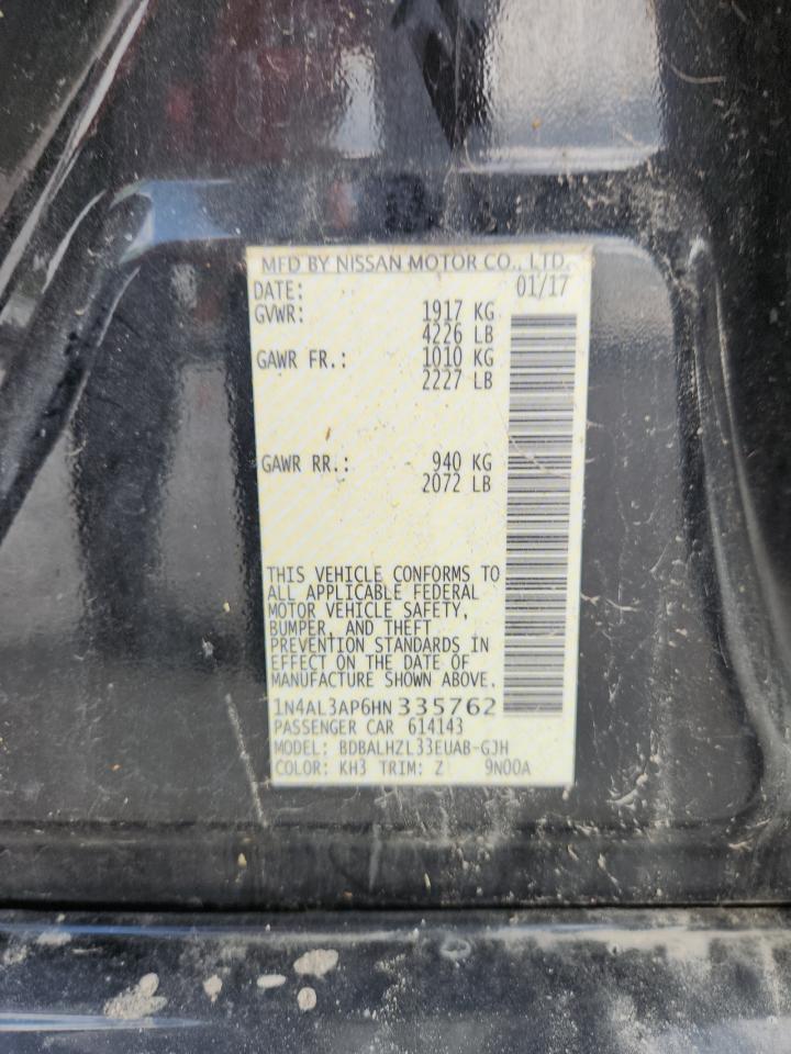 2017 Nissan Altima 2.5 VIN: 1N4AL3AP6HN335762 Lot: 85756075