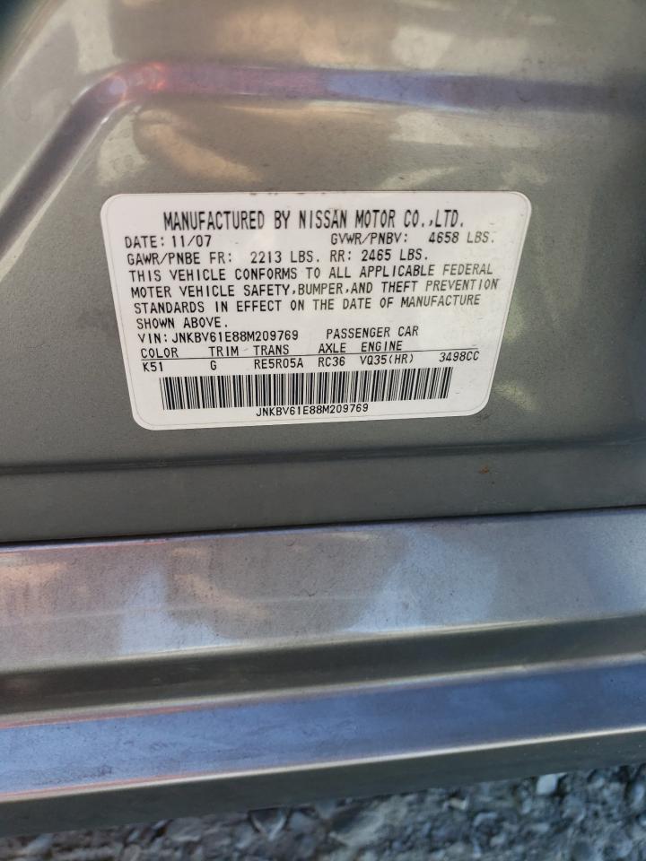 2008 Infiniti G35 VIN: JNKBV61E88M209769 Lot: 82265295