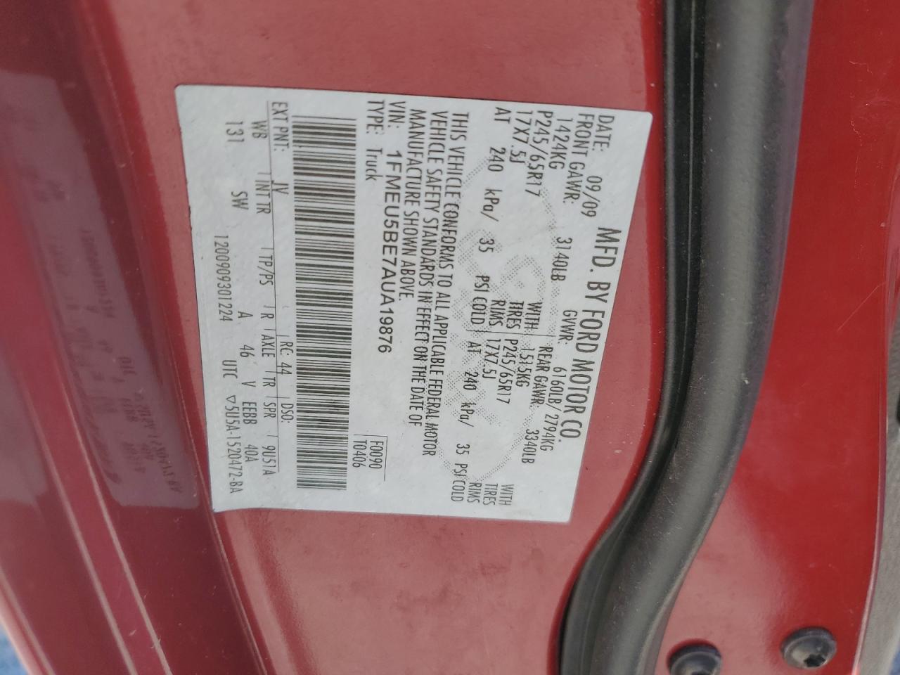 2010 Ford Explorer Sport Trac Xlt VIN: 1FMEU5BE7AUA19876 Lot: 84887595