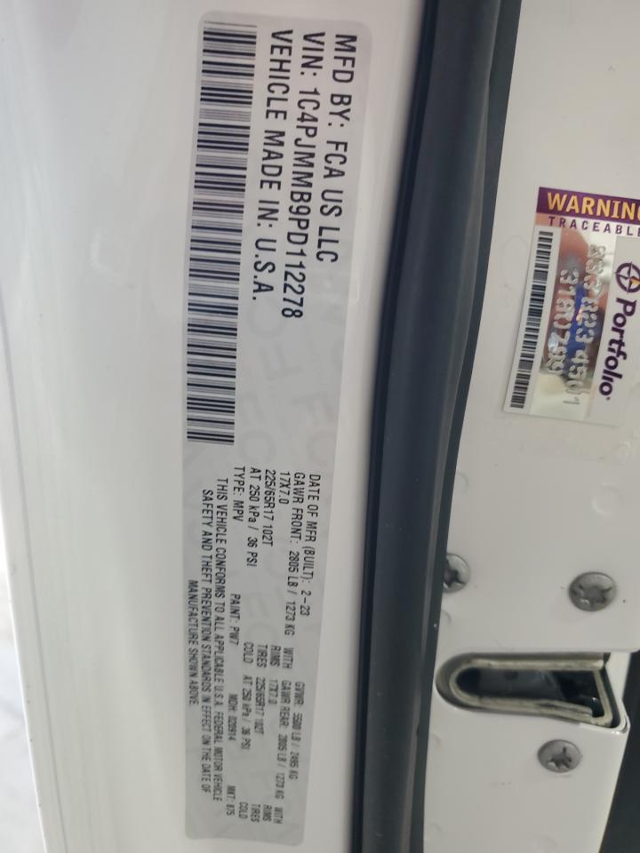 2023 Jeep Cherokee Altitude Lux VIN: 1C4PJMMB9PD112278 Lot: 81859185