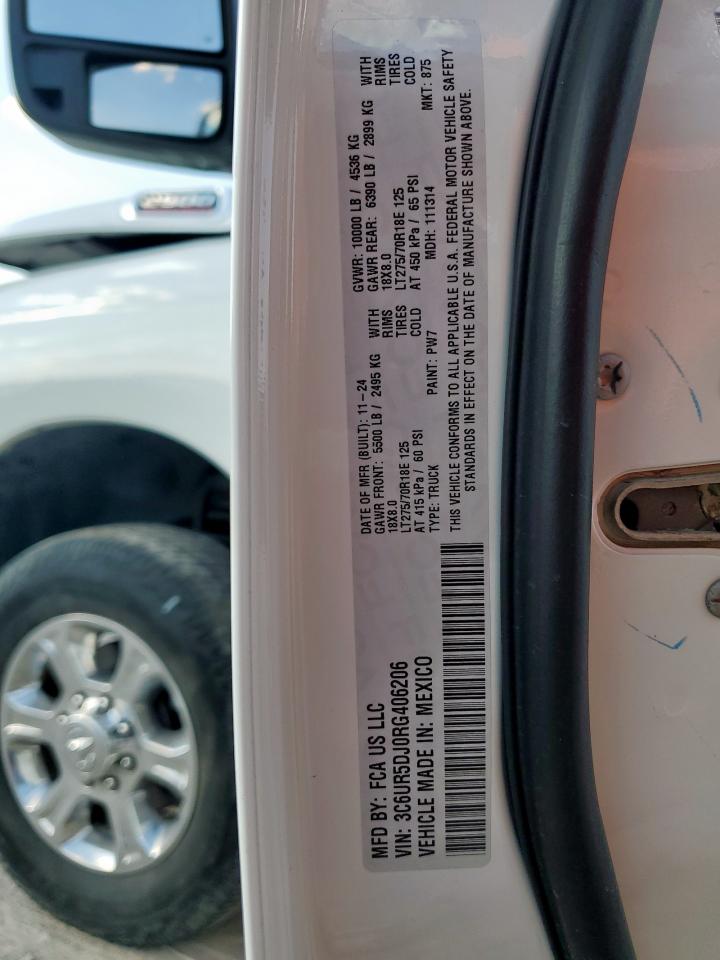 2024 Ram 2500 Big Horn VIN: 3C6UR5DJ0RG406206 Lot: 85099375