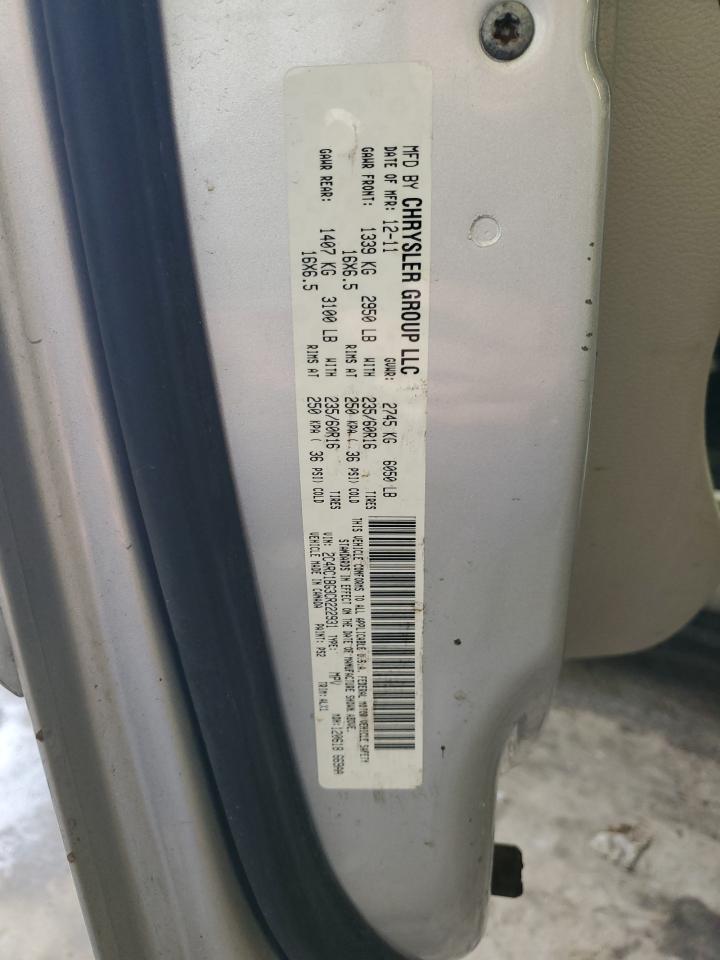 2012 Chrysler Town & Country Touring VIN: 2C4RC1BG3CR222931 Lot: 85721335
