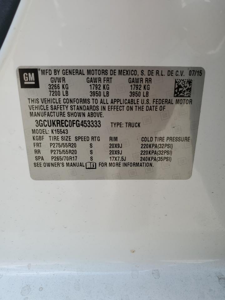 2015 Chevrolet Silverado K1500 Lt VIN: 3GCUKREC0FG453333 Lot: 89564285