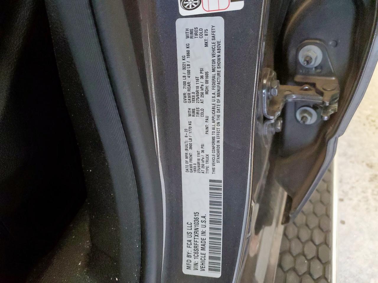 2024 Ram 1500 Big Horn/Lone Star VIN: 1C6SRFFTXRN103615 Lot: 85904065