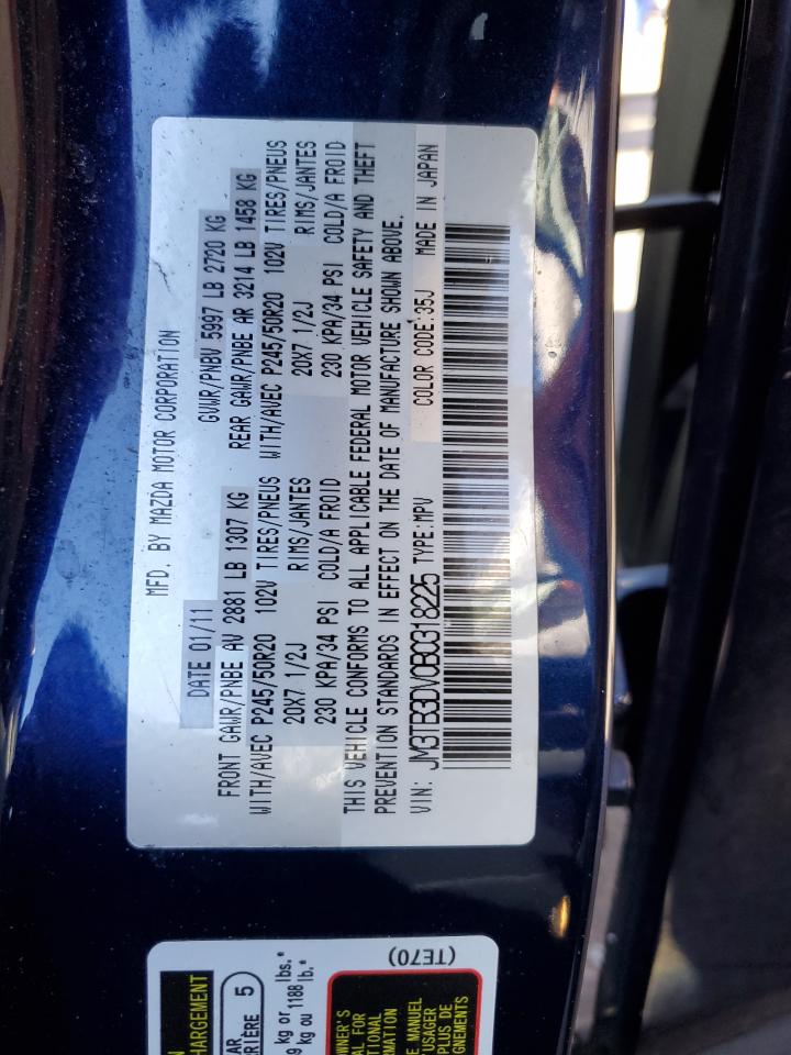 2011 Mazda Cx-9 VIN: JM3TB3DV0B0318225 Lot: 90304275